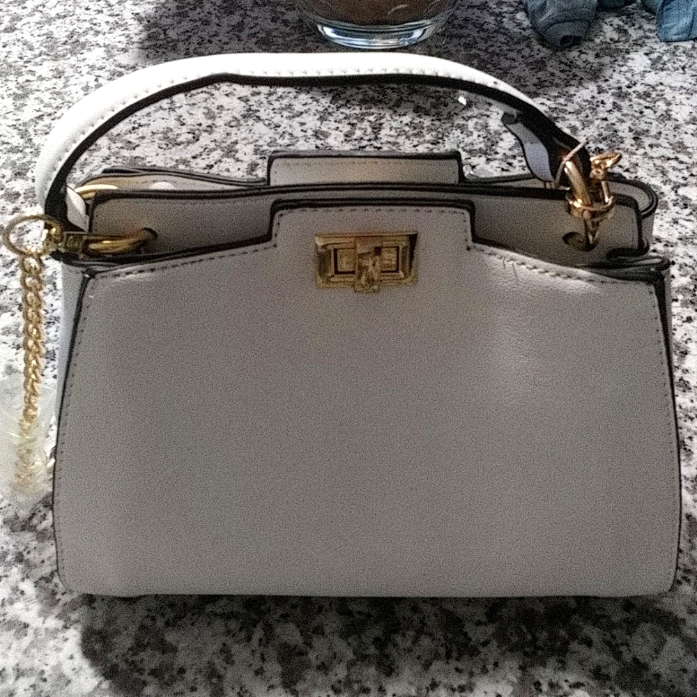 Mellow World crossbody purse/ Genuine leather white